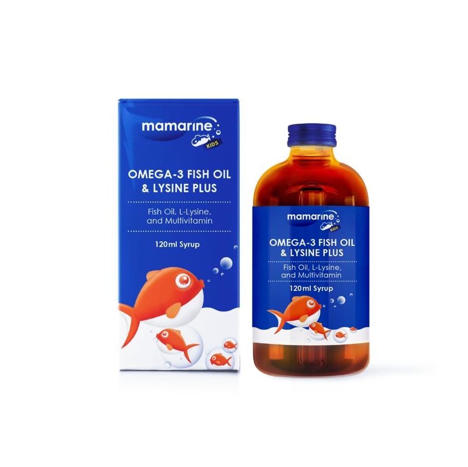 Mamarine Omega-3 Fish Oil & Lysine Plus Syrup 120ml