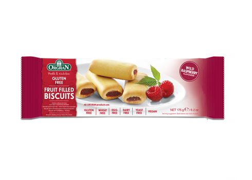 Orgran Wild Raspberry Fruit Filled Biscuits 175g (EXP:17/08/25)