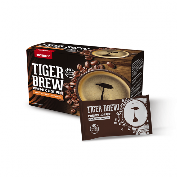 Tigerus Tiger Brew Premix Coffe with Tiger MIlk Mushroom 20g x 10s
