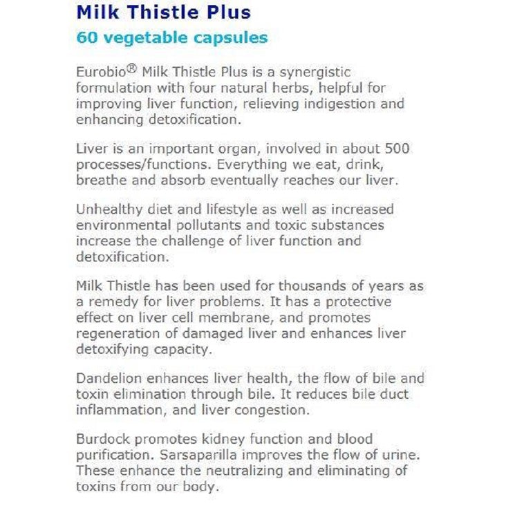 Eurobio® Milk Thistle Plus 60's