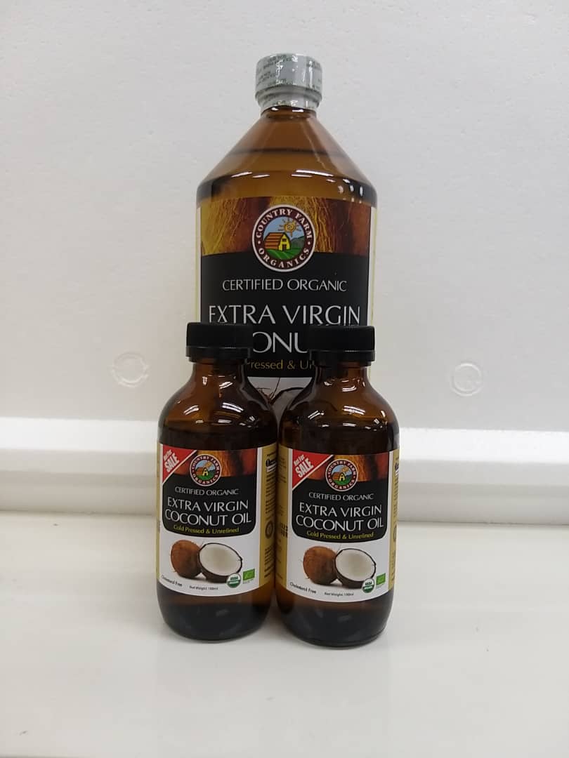 Country Farm Organics Coconut Oil 1L + 100ml + 100ml