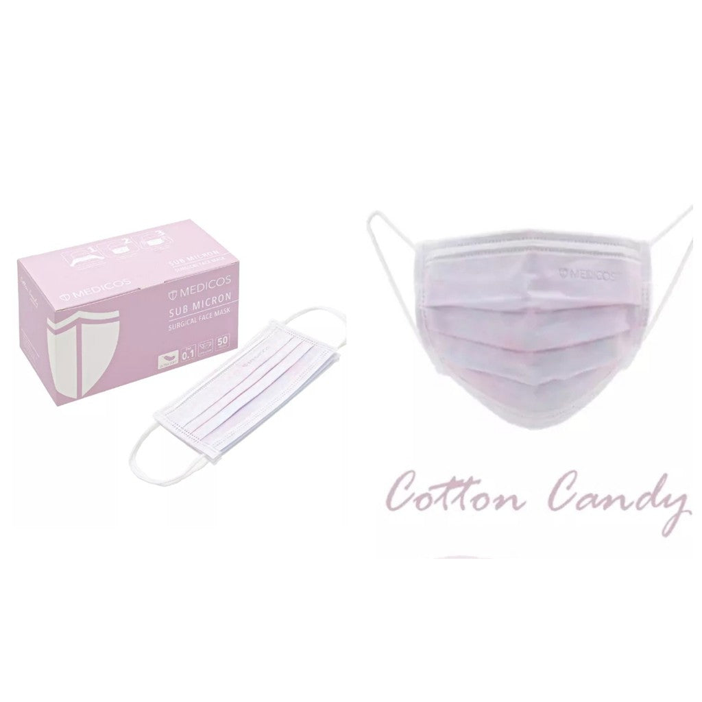 Medicos Sub Micron Surgical Adult Face Mask Ear Loop/Tie On 50s