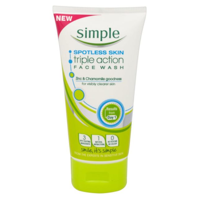 Simple Spotless Skin Triple Action Face Wash 150ml