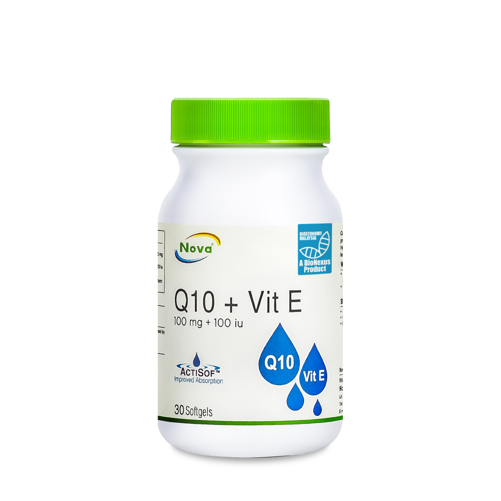 Nova Q10 100mg + Vit E Softgel 30's