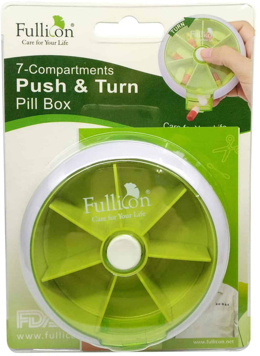 Fullicon 7-compartments Push & Turn Pill Box