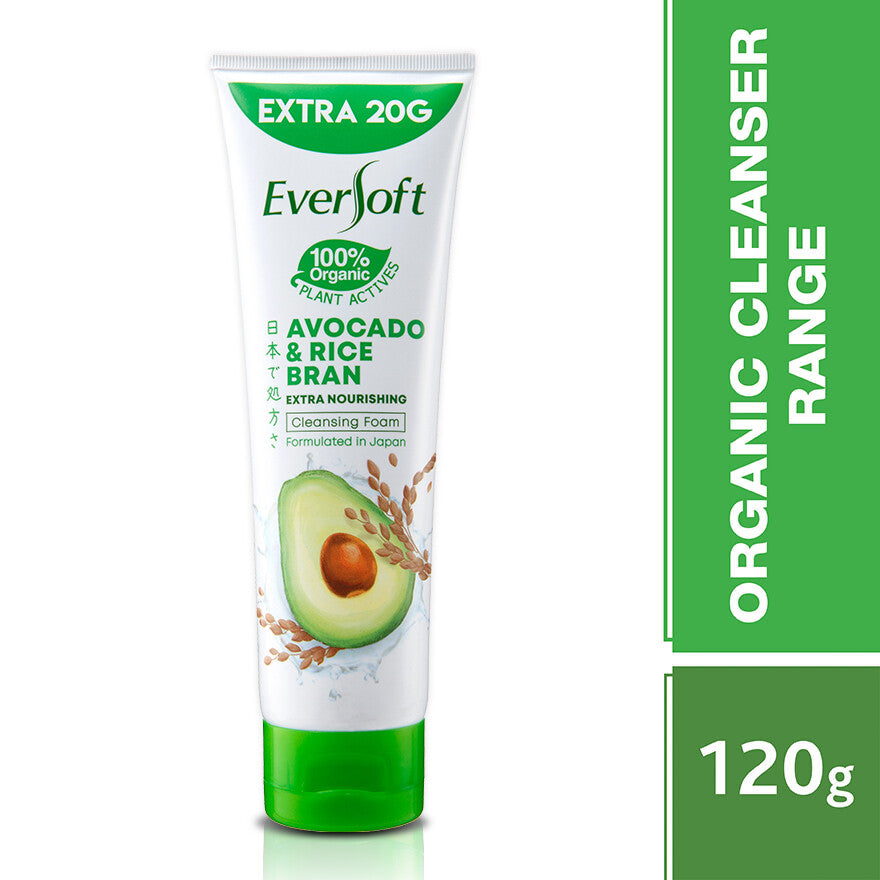 Eversoft Avocado & Rice Bran Cleansing Foam 120/195g