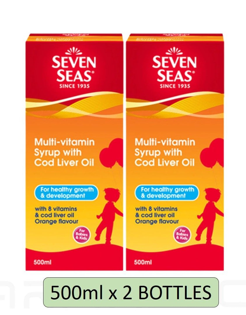 Seven Seas Multi-Vitamin Syrup with Cod Liver Oil 2x500ml