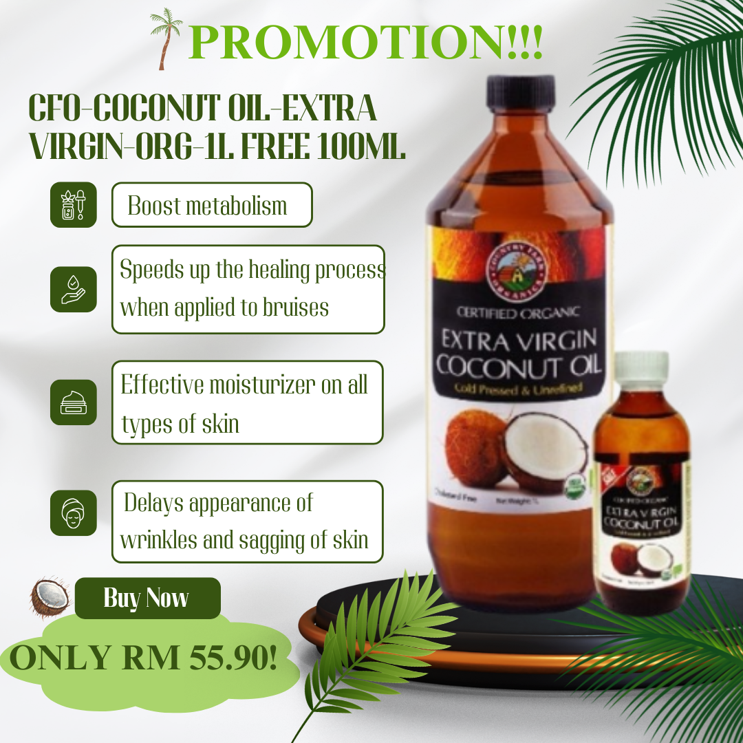 Country Farm Organics Virgin Coconut Oil 1000ml + FREE 100ml