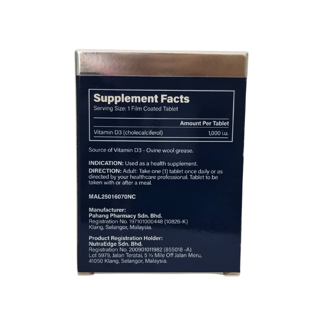 NutraEdge Vita-D3 1,000 I.U. vitamin D3 tablets.&nbsp;