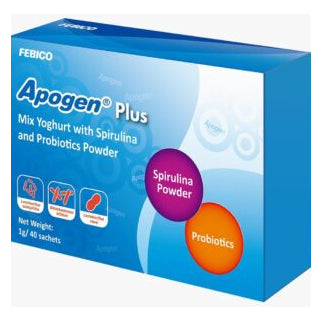 Febico Apogen Plus Mix Yoghurt with Spirulina and Probiotics Powder 1gx40's