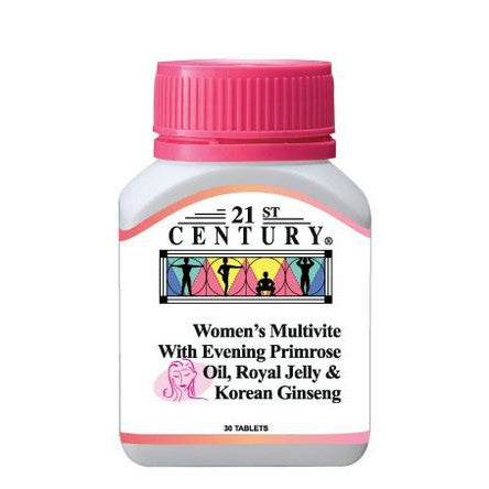 21st Century Women's Multivitamin Tablet with Evening Primrose Oil, Royal Jelly & Korean Ginseng - 30's