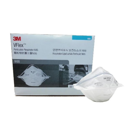 3M VFlex Particulate Respirator 9105 N95 - Disposable Face Mask - 50 Pieces/Box 3M 9105