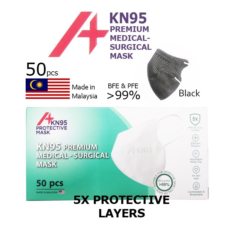 A+ KN95 Premium Surgical Face Mask 50S' ( Adult / Kids )