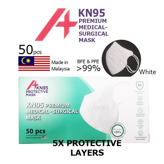 A+ KN95 Premium Surgical Face Mask 50S' ( Adult / Kids )