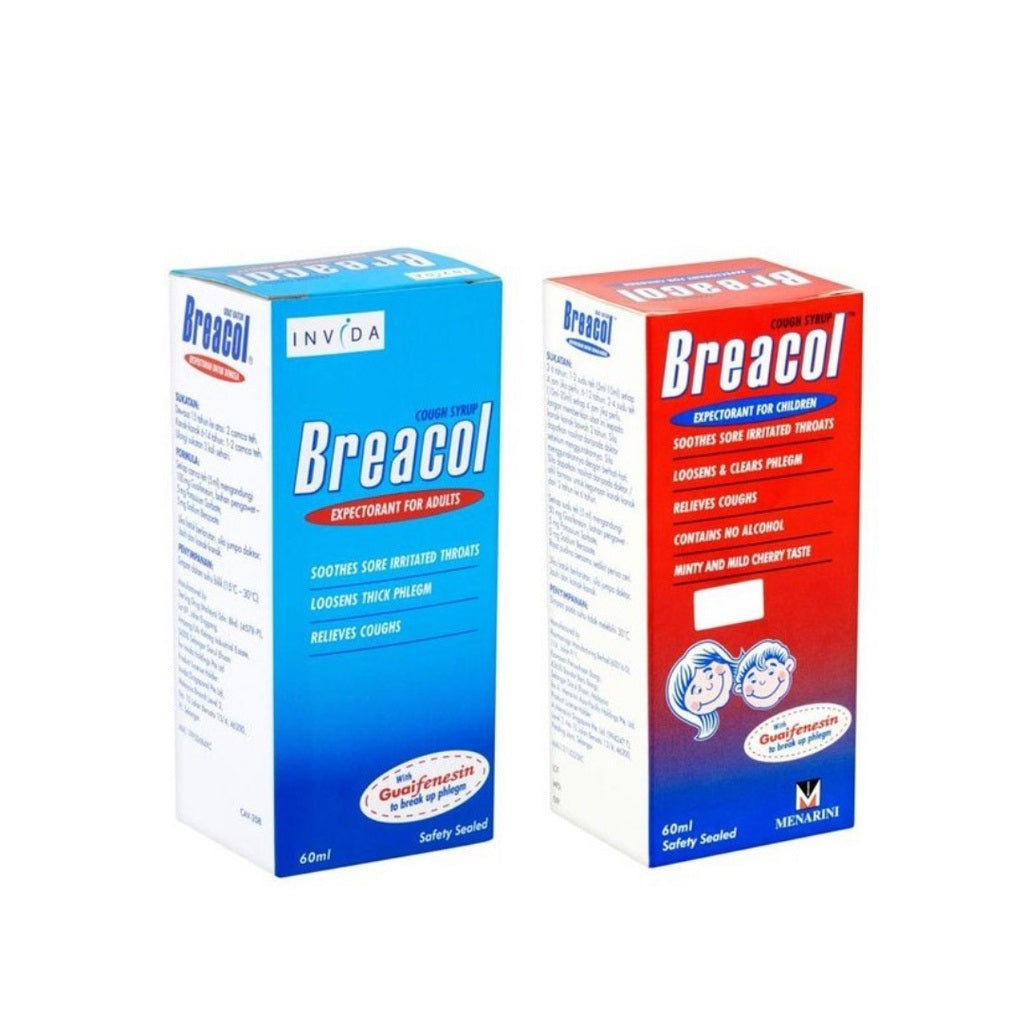 Breacol Adult Children Cough Syrup, Irritated Throat ( 60ml / 120ml )