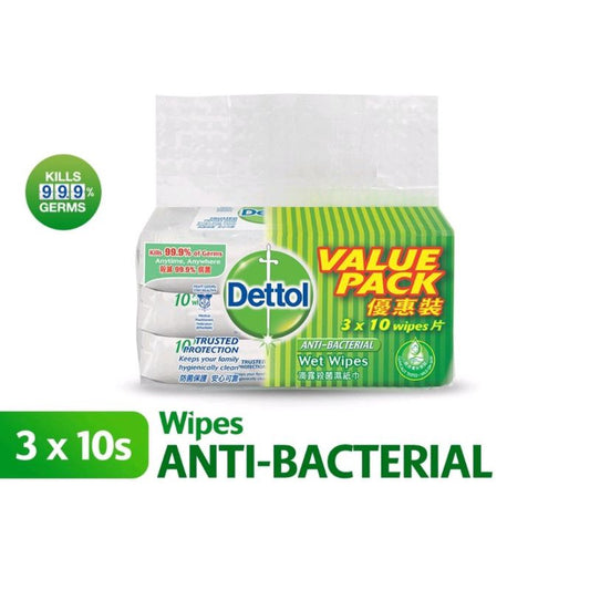 DETTOL Anti-Bacterial Wipes Original 3X10s