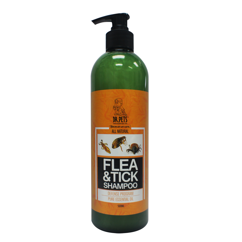 【DR PETS】 Flea & Tick Shampoo (Dog & Cat) - Natural Neem Oil, Eucalyptus Oil 500ml