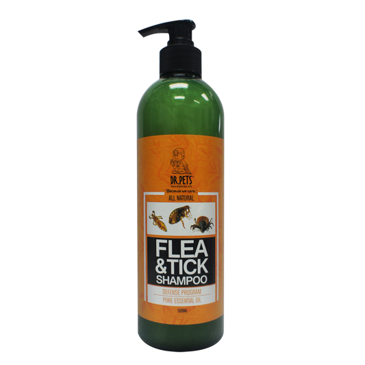 【DR PETS】 Flea & Tick Shampoo (Dog & Cat) - Natural Neem Oil, Eucalyptus Oil 500ml