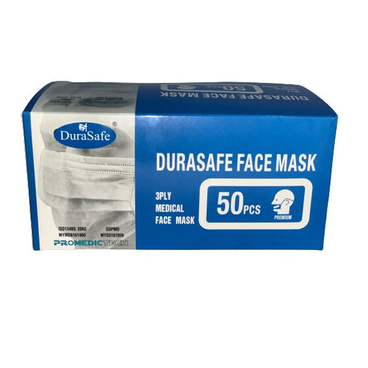 DuraSafe   3PLY  Face Mask Earloop / Tie On 50 PCS (Hygienic Individual packing)