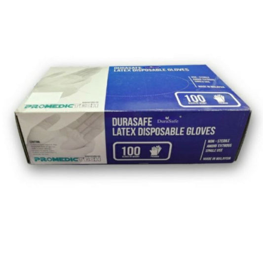 DuraSafe Powder Free Latex Disposable Gloves 100's