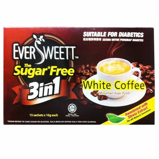 EverSweett No Sugar Added 3 in 1 White Coffee 15 sachets x 16g