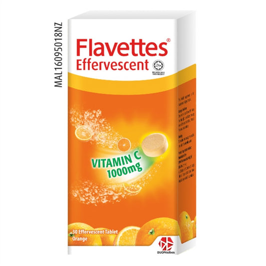 Flavettes Effervescent Vitamin C 1000mg Orange 30's