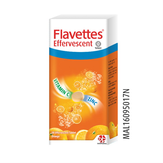 Flavettes Effervescent Vitamin C + Zinc 30's