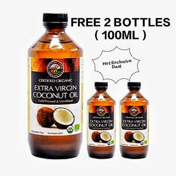 Country Farm Organics Coconut Oil 1L + 100ml + 100ml