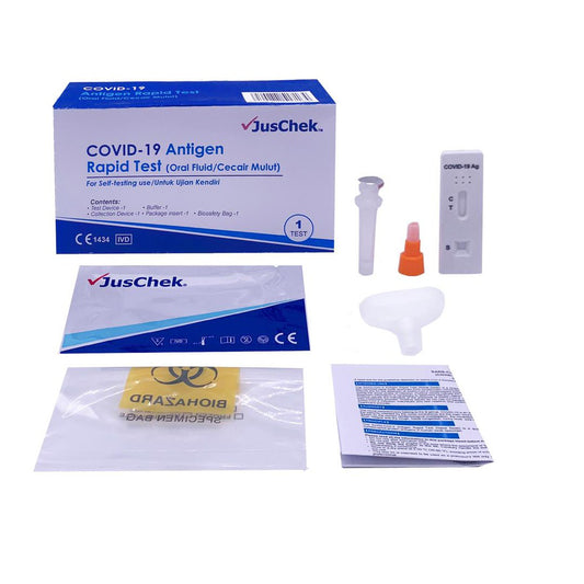 JusChek COVID-19 Antigen Home Rapid Test Kit (Saliva)