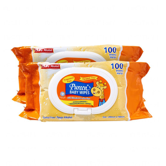 Pureen Baby Wipes Fragrant Free ( 2x100s ) / ( 2x40s )