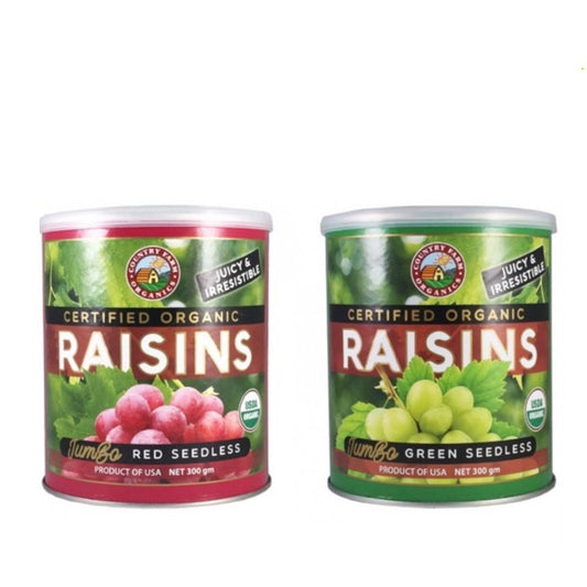 CFO Organic Raisin Green & Red Twinpack 2 x 300g