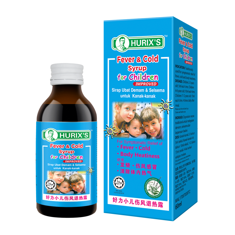 Hurix's Fever Cold Syrup For Children 60ml