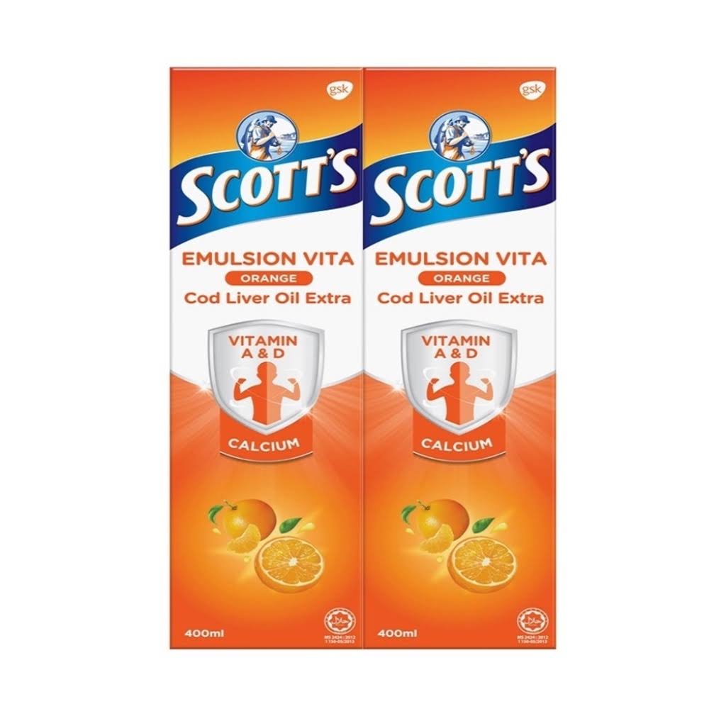 Scott Emulsion Orange Flavor - Family Size 400Ml - Vitamin