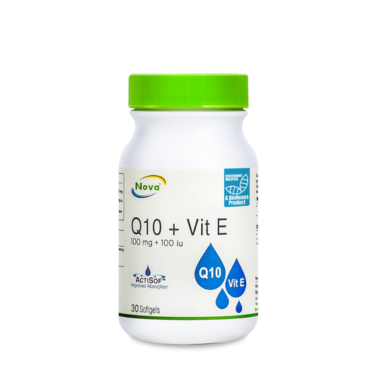 Nova Q10 100mg + Vit E Softgel 30's