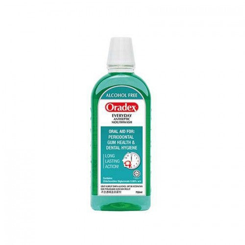 Oradex Everyday Antiseptic Mouthwash 750ml + Gift